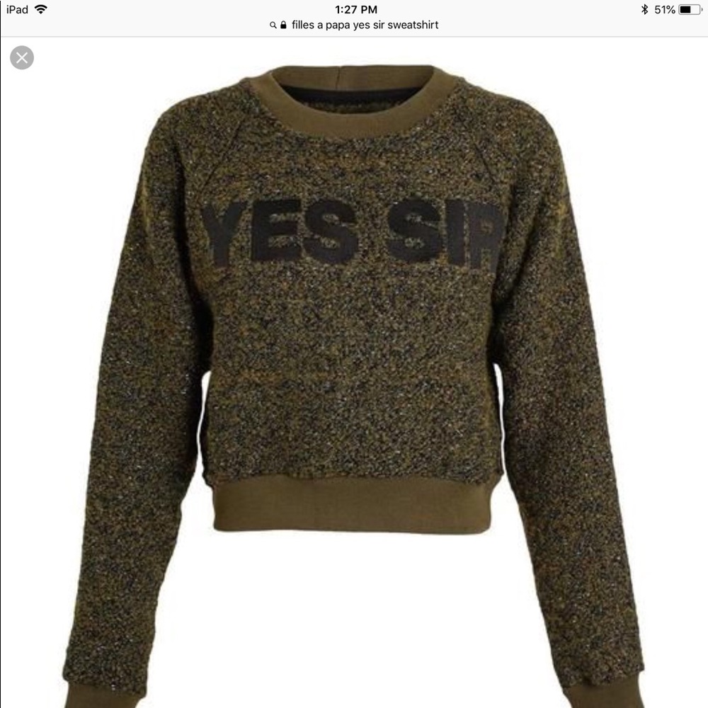 FILLES A PAPA Yes Sir cropped sweatshirt